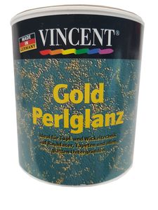 Vincent Perlglanz Lasur Farbpigmenten Innen 0,5 Liter Farbwahl , Farbe:Gold