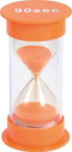 EDUPLAY 120438 Klepsydra 90 s, plastikowa, Ø 6,5 x 12 cm wysokości, pomarańczowa