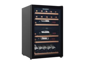 CAVIN Polar Collection 51 - Weinkühlschrank | 37 Flaschen |  2 Temperaturzonen 4-22°C | Holzregalböden | Kompressor | Glastür mit UV-Schutz | schwarzer Weinkühlschrank mit zwei Zonen