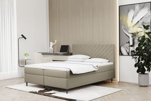 Kaiser Möbel Boxspringbett mit bettkasten 180x200 cm matratze topper RUGIA Beige