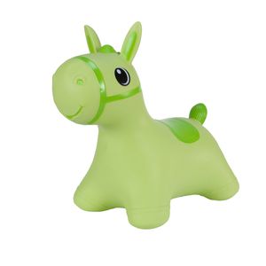 Hoppimals Höpftier grün Pferd mit Pumpe Hüpfpferd aufblasbares Hüpfspielzeug aus Gummi