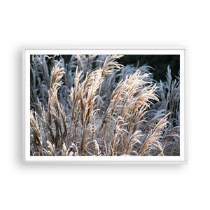 Gerahmtes Poster - Weißer Rahmen - Stock Ähren Boho - 100x70 cm - Wand Bild - Wanddeko - Wandbilder - Kunstposter - Wandposter - Bilderrahmen - Bilder - Kunstdruck - Wanddekoration - P2WAA100x70-4523