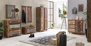 Wandspiegel längs und quer aufhängbar Badezimmermöbel aus massivem Altholz Art.450 800x30x600