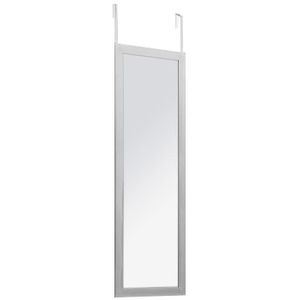 Spiegel an Türen in Aluminiumrahmen hängen, 110x36 cm - Atmosphera, Farbe:Silber