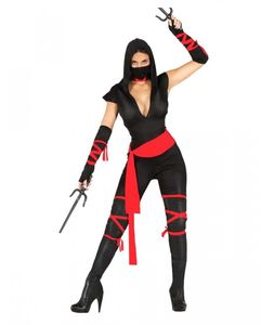 Action Girl Ninja Kostüm für Damen Größe: XS-S