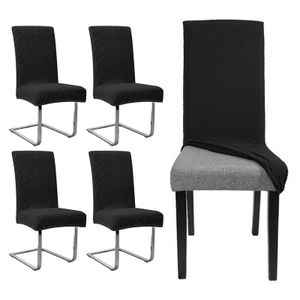 Obal na stoličku Stretch Vodotesný elastický univerzálny obal na stoličku Obal na stoličku v jedálni Strečový, čierny, 4 kusy