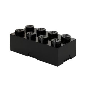LEGO Vesperbox Lunchbox Box 8er, 20x10x8 cm, stapelbar, Farbe:schwarz