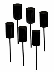 Tafelkerzen Pick 6er Set - schwarz - Kerzen Stecker für Advents und Weihnachts Gesteck - Kerzenpick für Stabkerzen