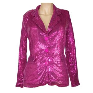 Damen Pailletten Jacket (Pink) / Größe: 46 (L)