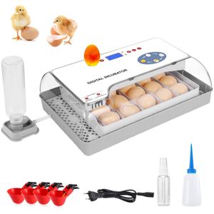 20 Eier Inkubator Brutautomaten, Vollautomatisch Brutkasten mit LED-Licht und Temperaturregelung, Automatische Wendung der Eier, Einstellbare Abstände