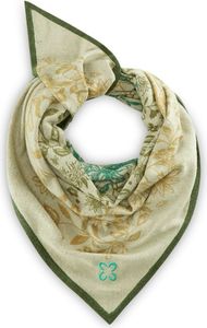 Codello Dreieckstuch mit handgedrucktem Blumen-Motiv Farbe grün