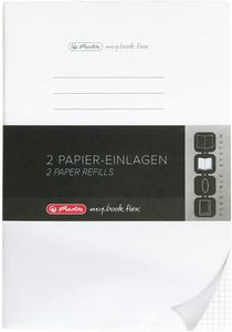 herlitz Papier-Ersatzeinlagen für Notizheft my.book flex A4 kariert 2 Blöcke á 40 Blatt