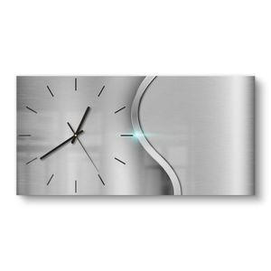 DEQORI Glasuhr 60x30 cm Modern 'Polierte Oberfläche' Wanduhr Glas Uhr Design leise
