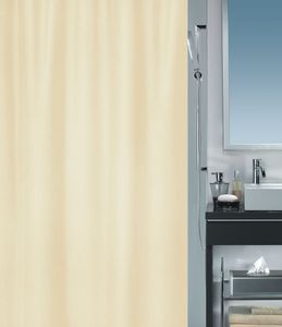 Spirella Anti-Schimmel Duschvorhang "Roxanne Beige" Anti-Bakteriell, waschbar, wasserdicht Polyester 120x200cm