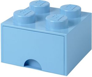LEGO Aufbewahrungsbox mit Schublade mit 4 Noppen, hellblau