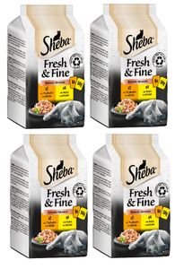 SHEBA Portionsbeutel Multipack Fresh & Fine in Sauce mit Truthahn und mit Huhn 4 x 6x50g