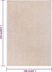 vidaXL Teppich Kurzflor 160x230 cm Dunkelbeige