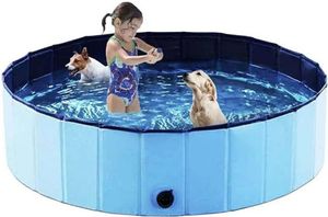 Hundepool für Hunde, Swimmingpool 80 x 30 cm, Hund Planschbecken, Schwimmbecken, Faltbarer Pool, Badewanne, Wasserbecken, Rutschfest - FOLDIPOOL