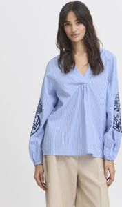 b.young BYHEMMA Damen Bluse Tunika Hemdbluse 100% Baumwolle A-Linie