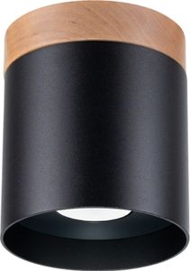 Stropné svietidlo RIF čierne 1xGU10 10W drevo/hliník 14x12x12cm Sollux Lighting