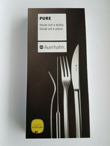 Auerhahn Steakbesteck Set- 4 Teilig Pure 18/10 Rostfrei Edelstahl Poliert