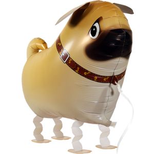 Folienballon Airwalker Mops Hund, ca. 60 x 41 cm