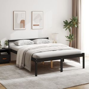 vidaXL Seniorenbett Schwarz 150x200 cm Massivholz Kiefer - Seniorenbett - Seniorenbetten - Bett Senioren - Betten Senioren vidaXL Seniorenbett Schwarz 150x200 cm Massivholz Kiefer - Seniorenbett - Seniorenbetten - Bett Senioren - Betten Senioren