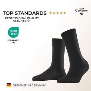 Sox Company pakiet 3, 5 i 10 eleganckich skarpet damskich i męskich z bawełny, kolor czarny, rozmiary 35-38, 39-42 i 43-46, elegancki skład, idealne dopasowanie, najwyższa jakość, wszechstronne zastosowanie