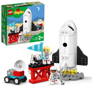 LEGO 10944 DUPLO Spaceshuttle Weltraummission, Spielzeug-Rakete mit Steine für Kleinkinder ab 2 Jahre, mit Astronauten-Figuren