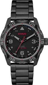 Hugo Boss Schwarze Edelstahluhr mit analogem Zifferblatt Hugo Boss Schwarze Edelstahluhr mit analogem Zifferblatt