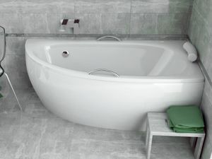 BADLAND Eckbadewanne Badewanne Milena RECHTS 150x70 mit Acrylschürze, Füßen und Ablaufgarnitur GRATIS