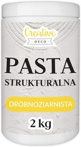 Creative Deco Pasta Strukturalna 2kg | Drobnoziarnista | biała masa do projektów plastycznych | Łatwa w użyciu przy użyciu szpachelki