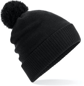 Beechfield Unisex Pom Pom Hat Pletená čepice Thermal Snowstar® B439 Black One Size