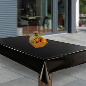 Wachstuch-Tischdecken Schwarz Hochglanz rechteckig, Muster:Schwarz Hochglanz, Größe:130x200