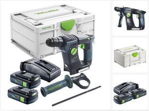 Festool BHC 18-Basic Akku Bohrhammer 18 V 1,8 J SDS Plus Brushless + 2x Akku 3,0 Ah + Ladegerät + Systainer