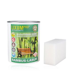 LIXUM Pro Biologischer Wetterschutz Bambus, Farbe:farblos 0.00, Inhalt:175 ml   ( ca.5m² ), inkl. Zubehör:Schwamm