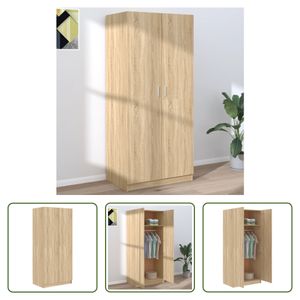 The Living Store Kleiderschrank Sonoma-Eiche 80x52x180 cm Holzwerkstoff