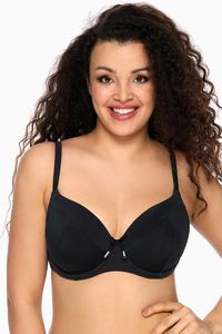 Ava damen bikini oberteil bademode musterlos bügel regulierbar sk-13, schwarz, 65j