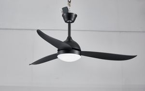 Deckenventilator mit Beleuchtung, Deckenleuchte Deckenventilatorleuchten Mit Flügel Fan Lampe (Schwarz)
