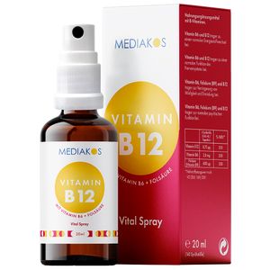 Vitamin B12+B6+Folsäure Mediakos Vital Spray 20 ml