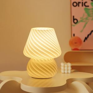 Tischlampe, Nachttischlampen, Pilzlampe, Murano Vintage Stil Pilz Design, für Wohnkultur im Schlafzimmer, Wohnzimmer, Büro