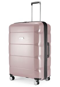 HAUPTSTADTKOFFER - Britz - Hartschalen-Koffer Koffer Trolley Rollkoffer Reisekoffer Erweiterbar, TSA, 4 Rollen, 75 cm, 115 Liter,Champagner