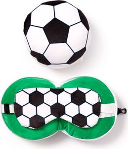 Nackenkissen Nackenhörnchen Reisekissen Augenmaske Plüsch Fußball Relaxeazzz