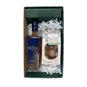 Geschenkbox - Whisky - Grün - Bellevoye bleu- Macarons mit Mandeln 130g - Biscuiterie de Provence