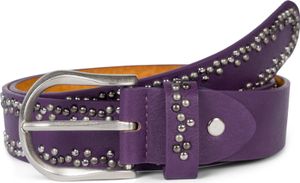 styleBREAKER Nietengürtel mit mehrfarbigen kleinen Nieten, Gürtel Kunstleder Einfarbig, kürzbar, Hüftgürtel Uni 03010071