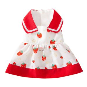 Entzückendes Erdbeer-Haustierkleid, weiches, bequemes Revers, zweibeiniges Haustierkleid im Prinzessinnen-Stil, Sommer-Accessoires-Rot,L