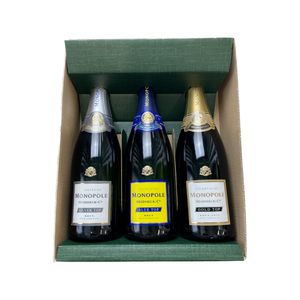 Geschenkbox Champagner Heidsieck - Grün -1 Brut - 1 Silver Top - 1 Gold Top - 3x75cl