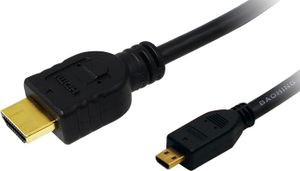 Logilink HDMI-Kabel Ethernet A -> micro D St/St  1.50m bk