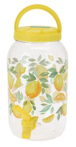 Saftspender Getränkespender mit Zapfhahn 3,75 Liter Kunststoff Wasserspender Zitrone, gelb