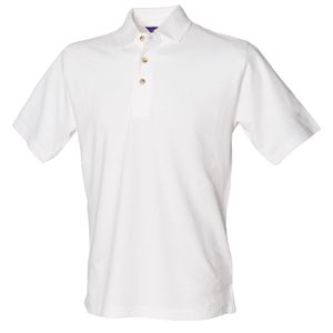 Pánske polo tričko Henbury, jednofarebné RW617 (veľké) (biele)